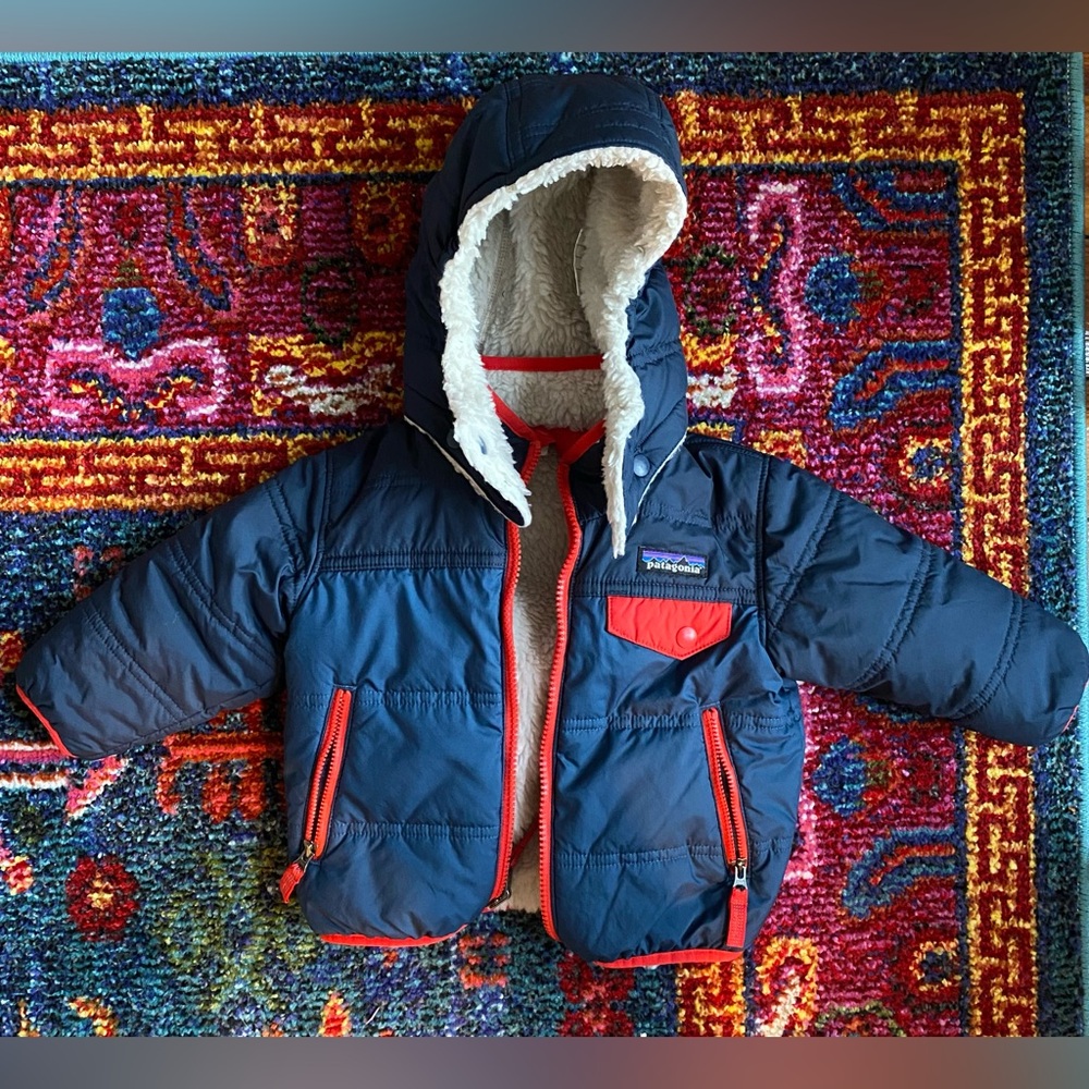 Patagonia Baby Reversible Tribbles Hoody - Stone Blue